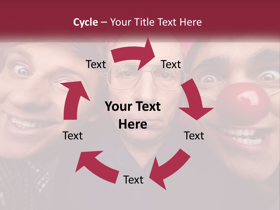 A Group Of People With Clown Noses And A Clown Nose PowerPoint Template