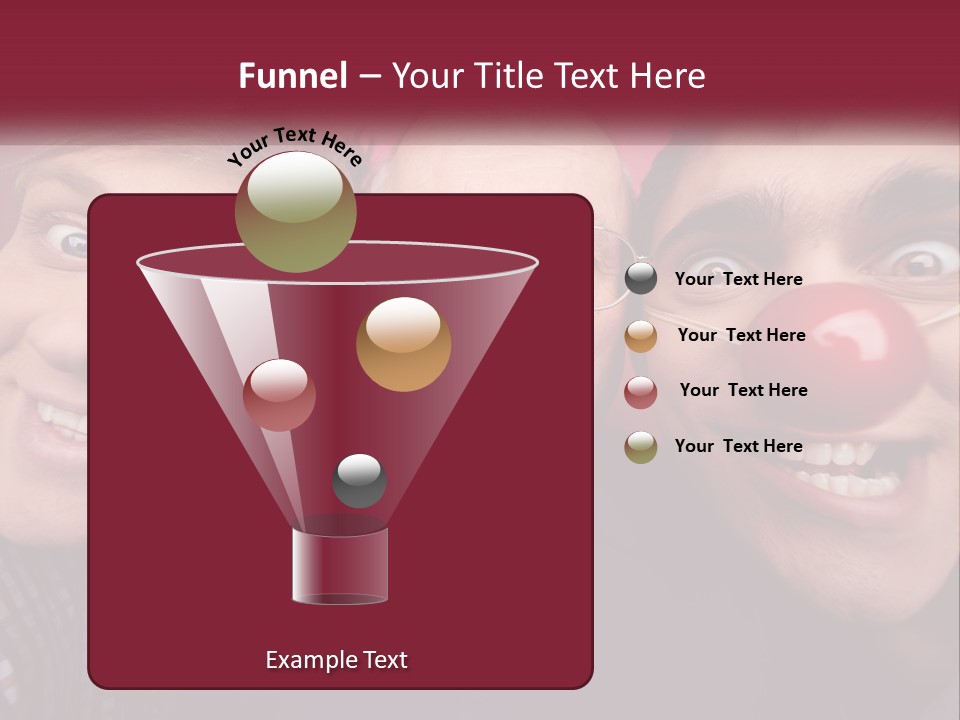 A Group Of People With Clown Noses And A Clown Nose PowerPoint Template