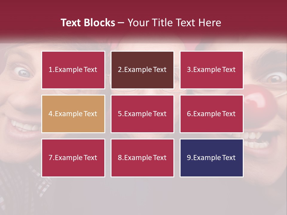A Group Of People With Clown Noses And A Clown Nose PowerPoint Template