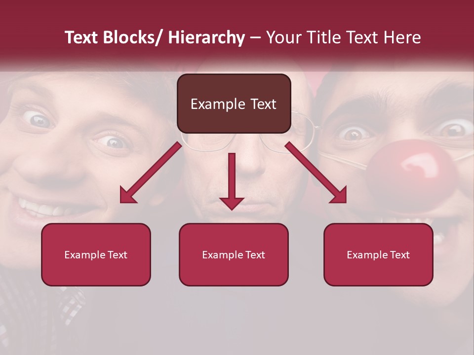 A Group Of People With Clown Noses And A Clown Nose PowerPoint Template