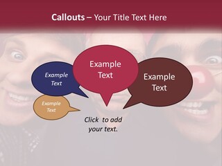 A Group Of People With Clown Noses And A Clown Nose PowerPoint Template