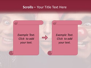 A Group Of People With Clown Noses And A Clown Nose PowerPoint Template