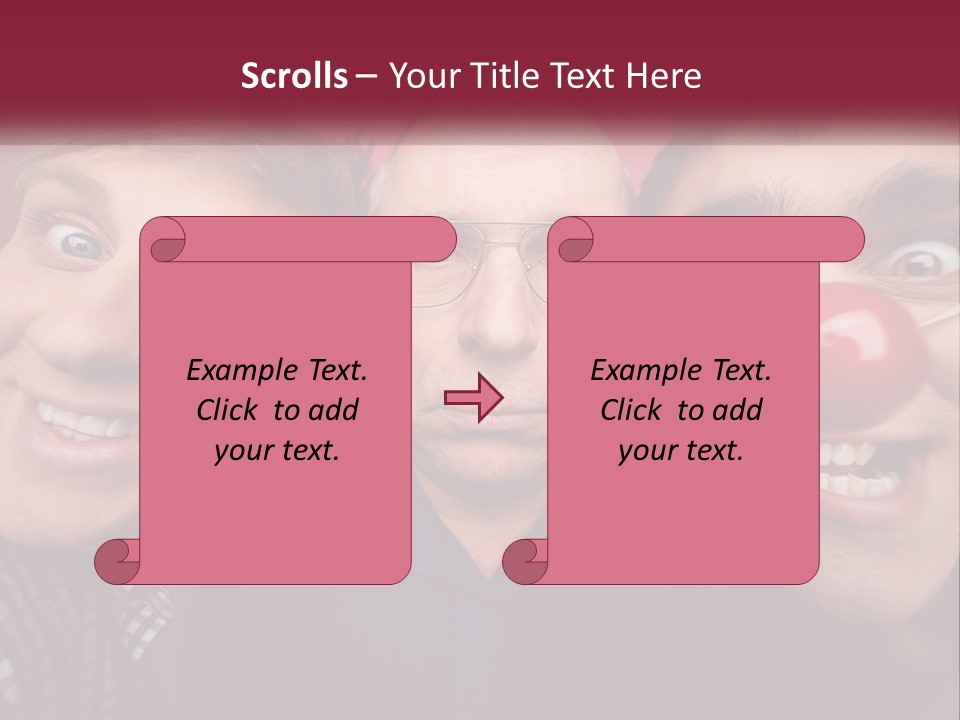 A Group Of People With Clown Noses And A Clown Nose PowerPoint Template