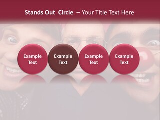 A Group Of People With Clown Noses And A Clown Nose PowerPoint Template