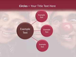 A Group Of People With Clown Noses And A Clown Nose PowerPoint Template