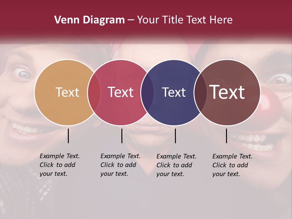 A Group Of People With Clown Noses And A Clown Nose PowerPoint Template
