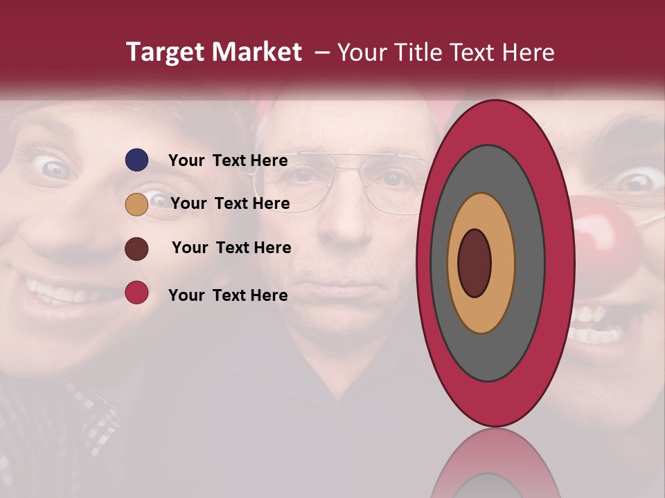 A Group Of People With Clown Noses And A Clown Nose PowerPoint Template