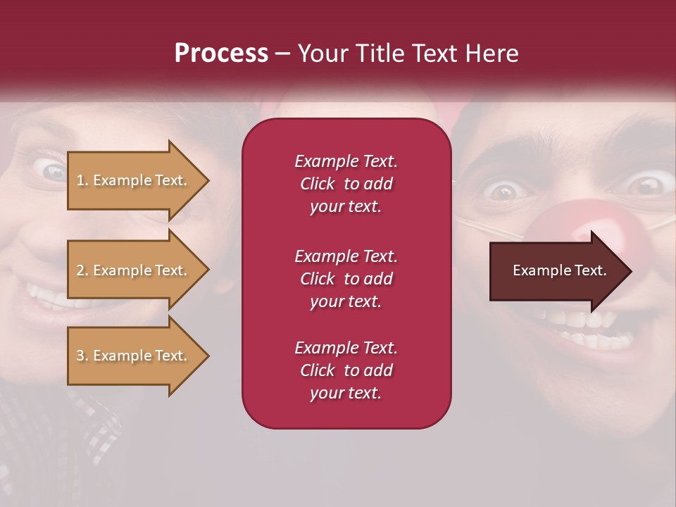 A Group Of People With Clown Noses And A Clown Nose PowerPoint Template