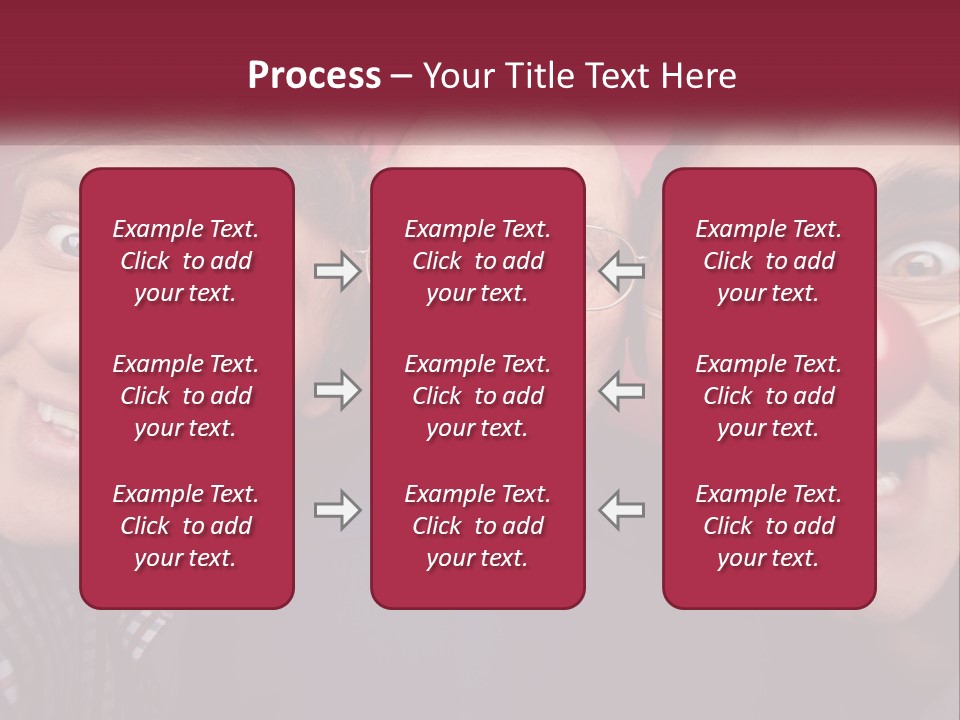 A Group Of People With Clown Noses And A Clown Nose PowerPoint Template