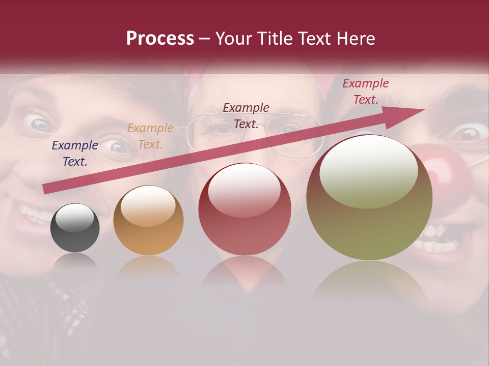 A Group Of People With Clown Noses And A Clown Nose PowerPoint Template