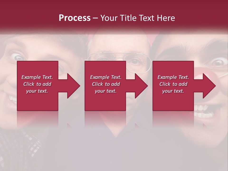 A Group Of People With Clown Noses And A Clown Nose PowerPoint Template