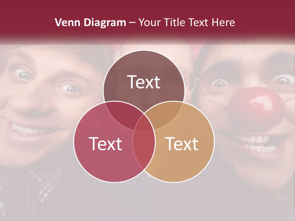 A Group Of People With Clown Noses And A Clown Nose PowerPoint Template