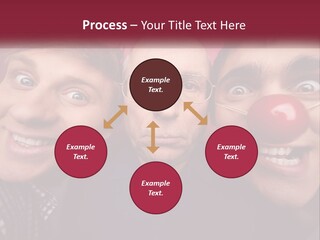 A Group Of People With Clown Noses And A Clown Nose PowerPoint Template