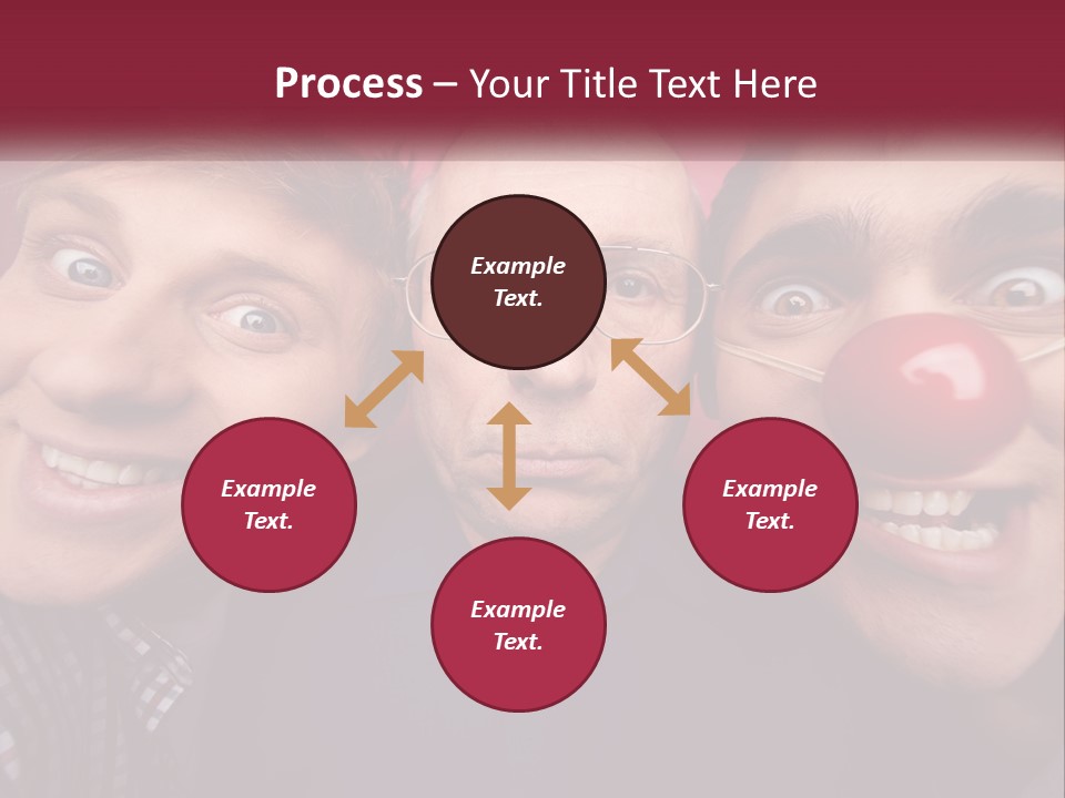 A Group Of People With Clown Noses And A Clown Nose PowerPoint Template