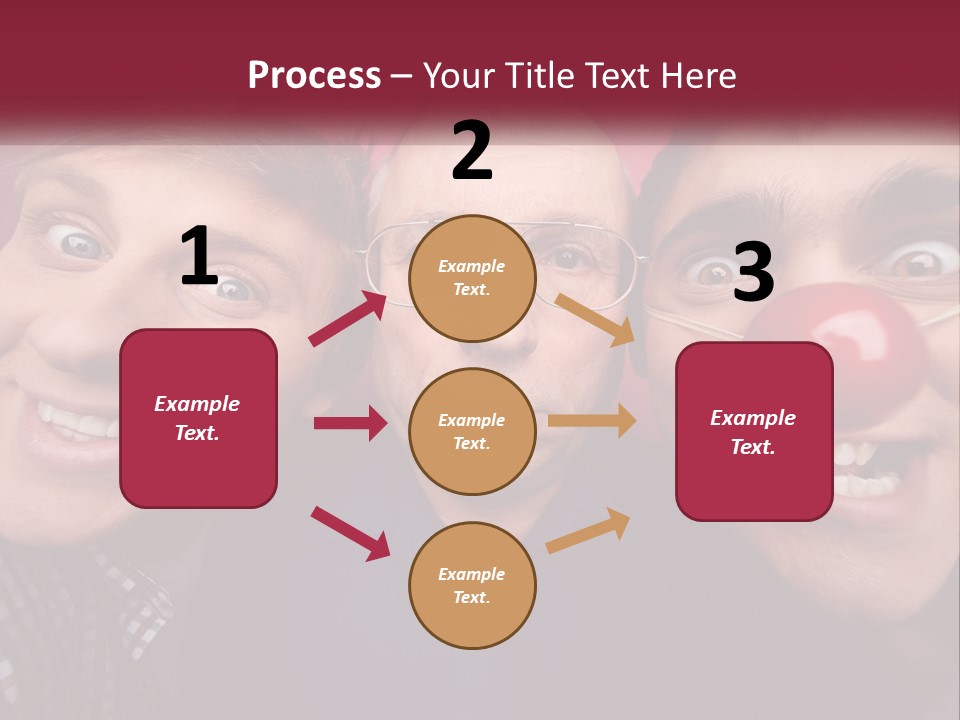 A Group Of People With Clown Noses And A Clown Nose PowerPoint Template