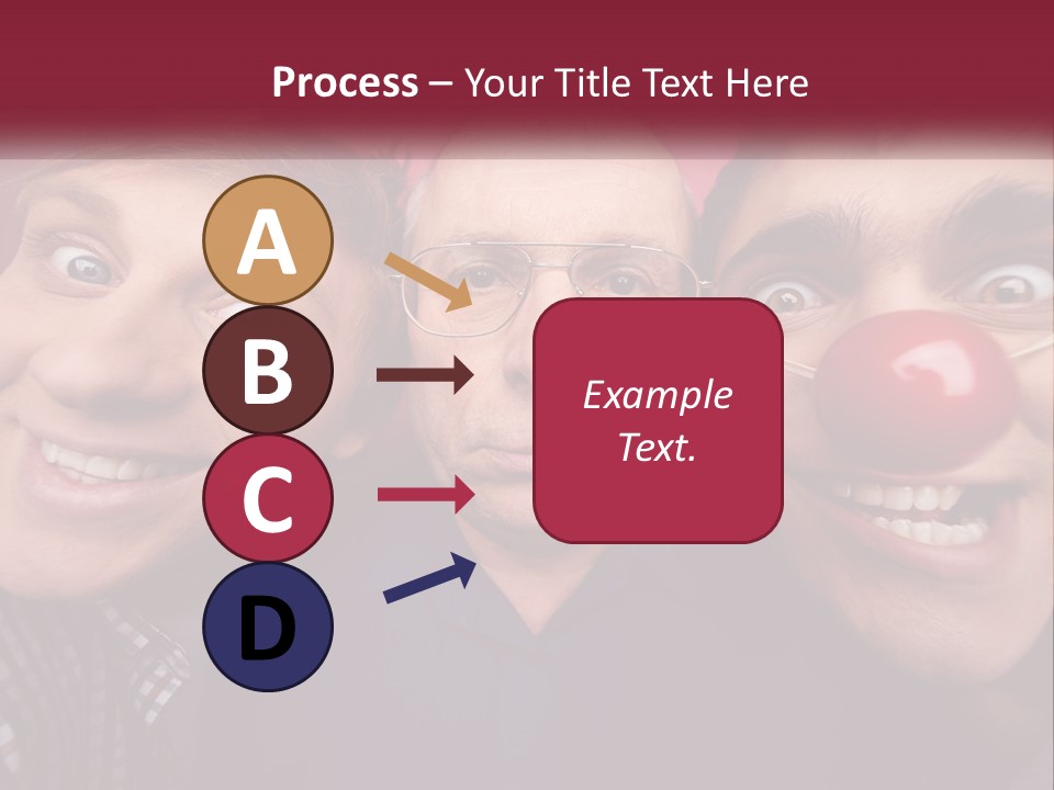 A Group Of People With Clown Noses And A Clown Nose PowerPoint Template
