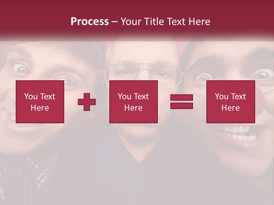 A Group Of People With Clown Noses And A Clown Nose PowerPoint Template
