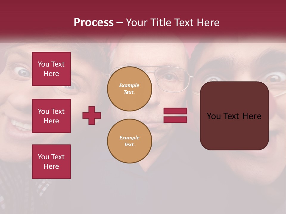 A Group Of People With Clown Noses And A Clown Nose PowerPoint Template