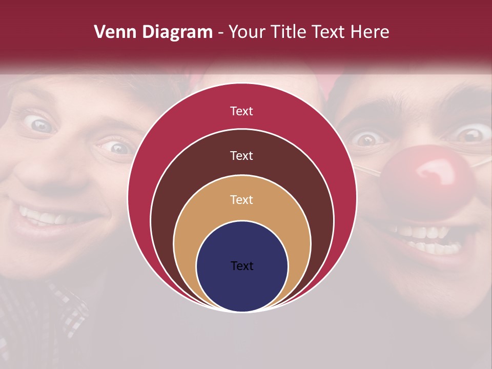 A Group Of People With Clown Noses And A Clown Nose PowerPoint Template