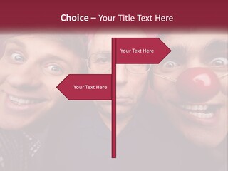 A Group Of People With Clown Noses And A Clown Nose PowerPoint Template