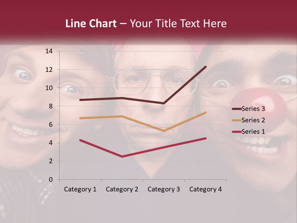 A Group Of People With Clown Noses And A Clown Nose PowerPoint Template