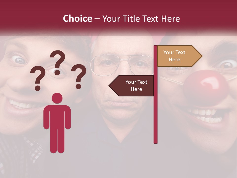 A Group Of People With Clown Noses And A Clown Nose PowerPoint Template