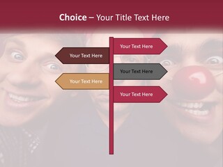 A Group Of People With Clown Noses And A Clown Nose PowerPoint Template