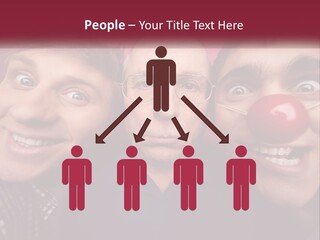 A Group Of People With Clown Noses And A Clown Nose PowerPoint Template