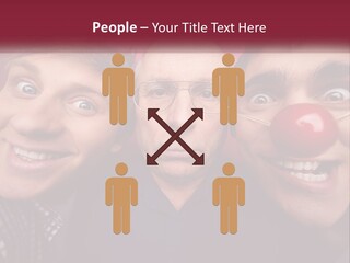 A Group Of People With Clown Noses And A Clown Nose PowerPoint Template