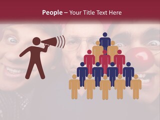 A Group Of People With Clown Noses And A Clown Nose PowerPoint Template