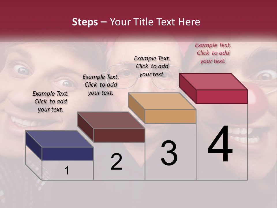 A Group Of People With Clown Noses And A Clown Nose PowerPoint Template