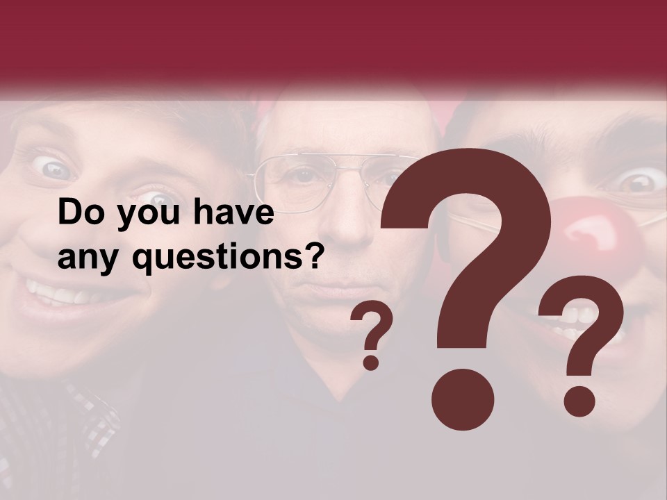 A Group Of People With Clown Noses And A Clown Nose PowerPoint Template