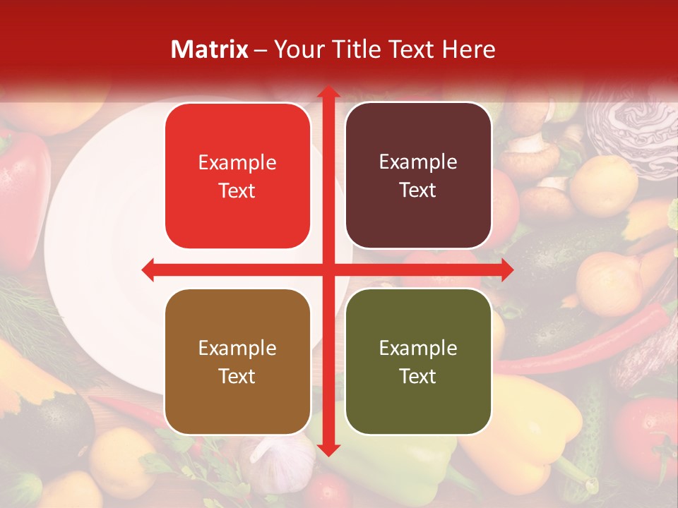 A White Plate Surrounded By Many Different Types Of Vegetables PowerPoint Template