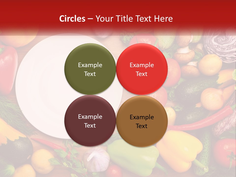 A White Plate Surrounded By Many Different Types Of Vegetables PowerPoint Template