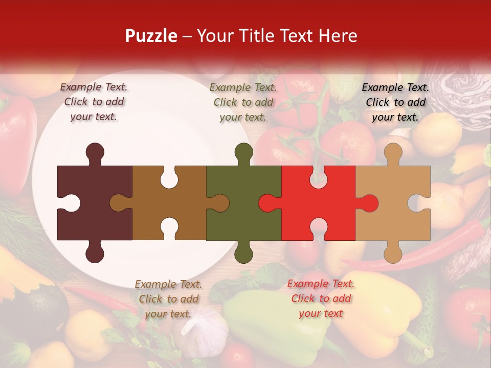 A White Plate Surrounded By Many Different Types Of Vegetables PowerPoint Template