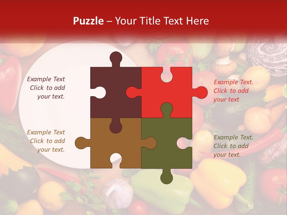 A White Plate Surrounded By Many Different Types Of Vegetables PowerPoint Template