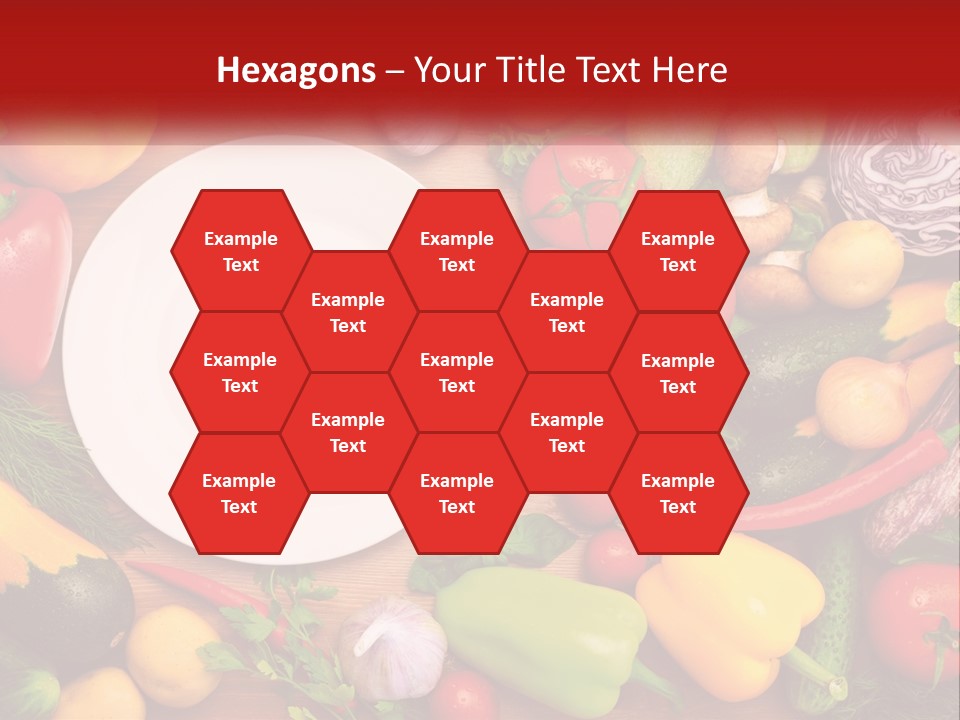 A White Plate Surrounded By Many Different Types Of Vegetables PowerPoint Template