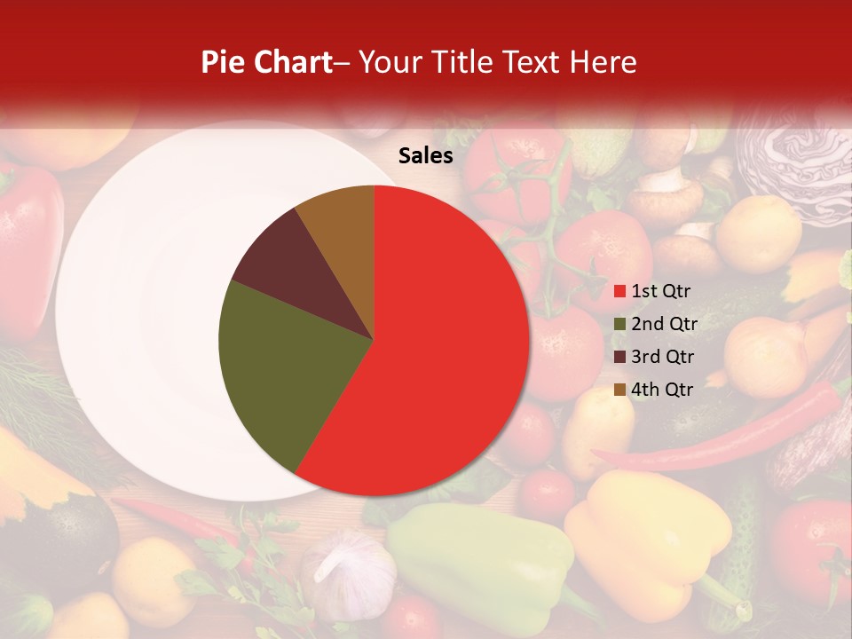 A White Plate Surrounded By Many Different Types Of Vegetables PowerPoint Template