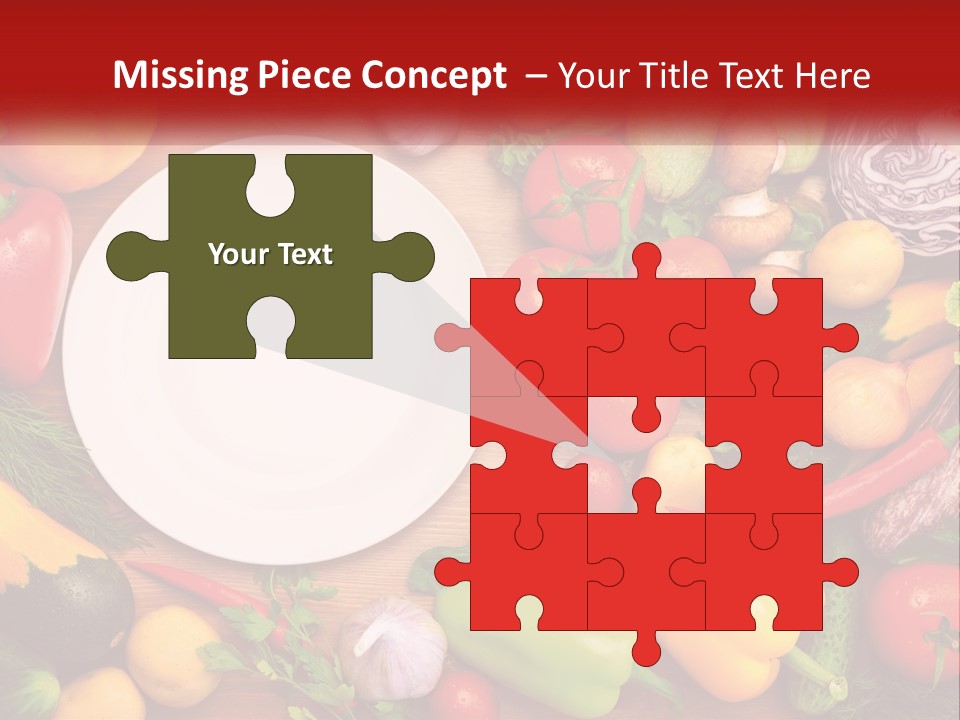 A White Plate Surrounded By Many Different Types Of Vegetables PowerPoint Template