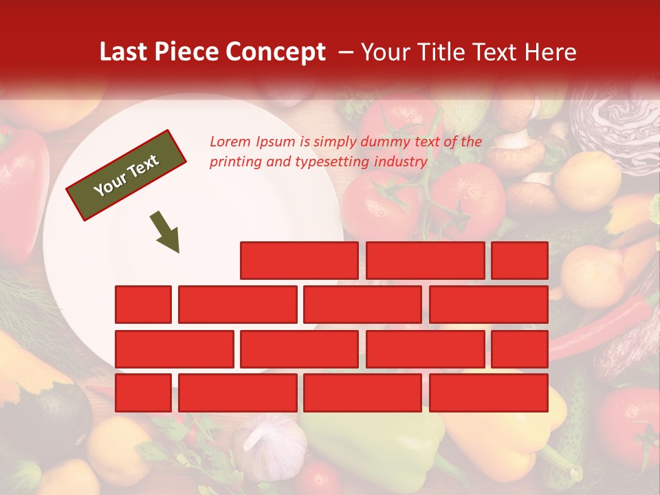 A White Plate Surrounded By Many Different Types Of Vegetables PowerPoint Template