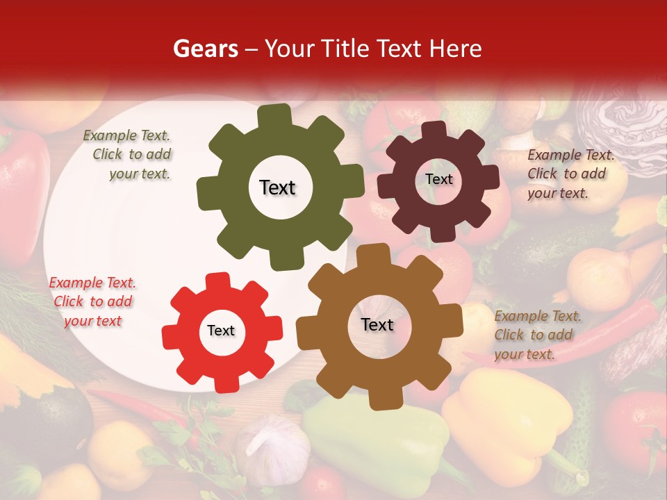 A White Plate Surrounded By Many Different Types Of Vegetables PowerPoint Template