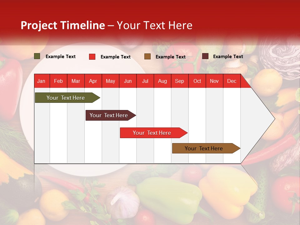 A White Plate Surrounded By Many Different Types Of Vegetables PowerPoint Template