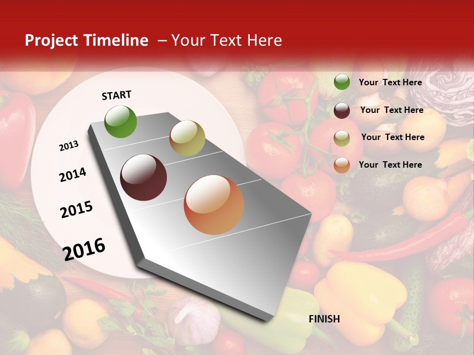 A White Plate Surrounded By Many Different Types Of Vegetables PowerPoint Template