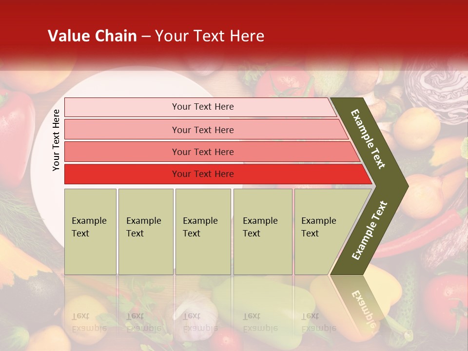 A White Plate Surrounded By Many Different Types Of Vegetables PowerPoint Template