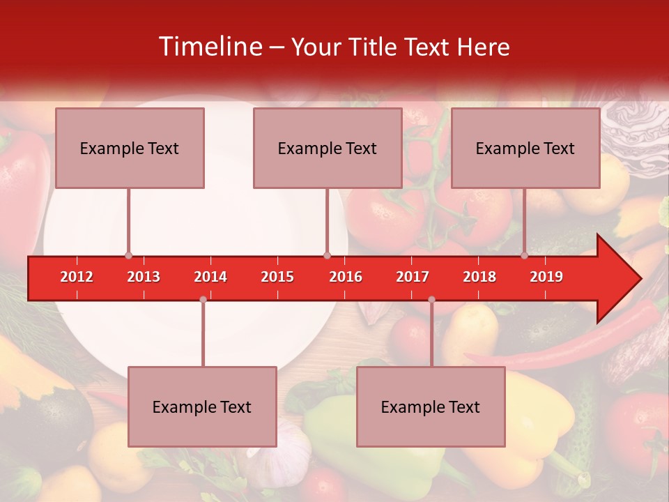 A White Plate Surrounded By Many Different Types Of Vegetables PowerPoint Template