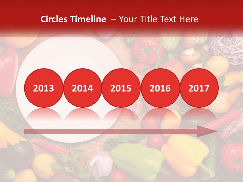 A White Plate Surrounded By Many Different Types Of Vegetables PowerPoint Template