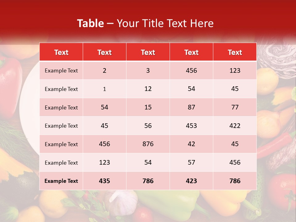 A White Plate Surrounded By Many Different Types Of Vegetables PowerPoint Template