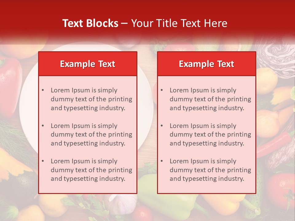 A White Plate Surrounded By Many Different Types Of Vegetables PowerPoint Template