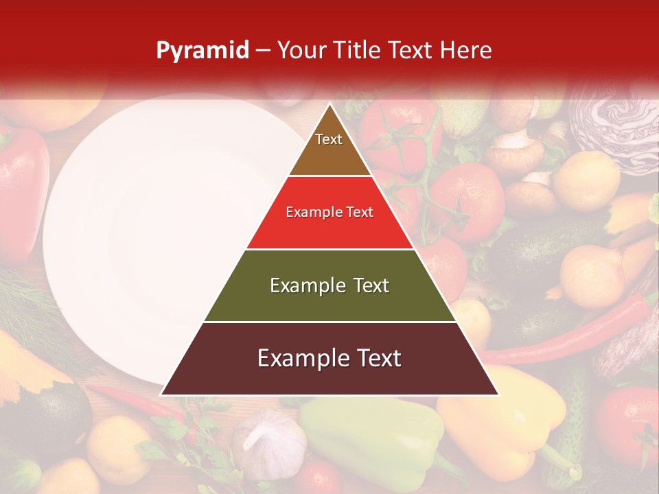 A White Plate Surrounded By Many Different Types Of Vegetables PowerPoint Template