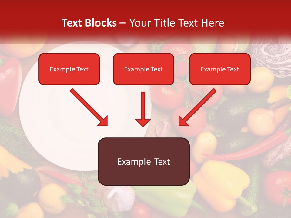 A White Plate Surrounded By Many Different Types Of Vegetables PowerPoint Template